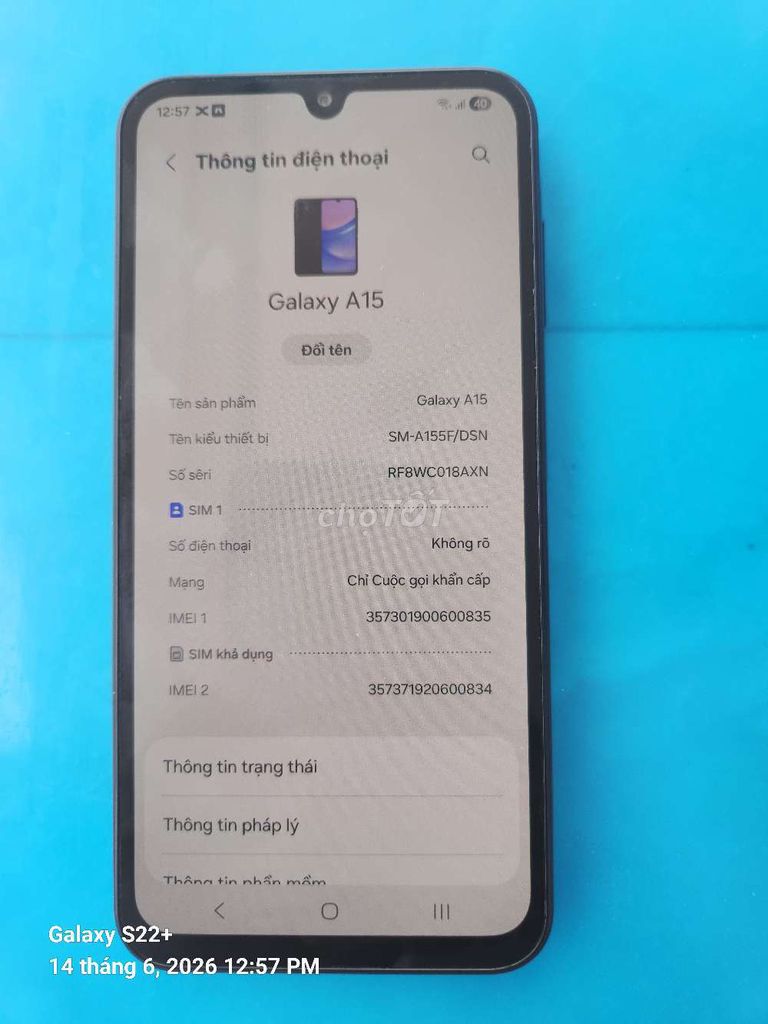 Samsung Galaxy A15 Đen. Mua bán Điện thoại tại Huyện Kim Thành Hải Dương được đăng bởi Phạm Anh hình 1