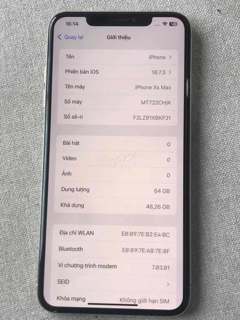 Apple iPhone Xs Max 64GB Trắng CH/A. Mua bán Điện thoại tại Quận Nam Từ Liêm Hà Nội được đăng bởi Trần Ngọc Anh  hình 1
