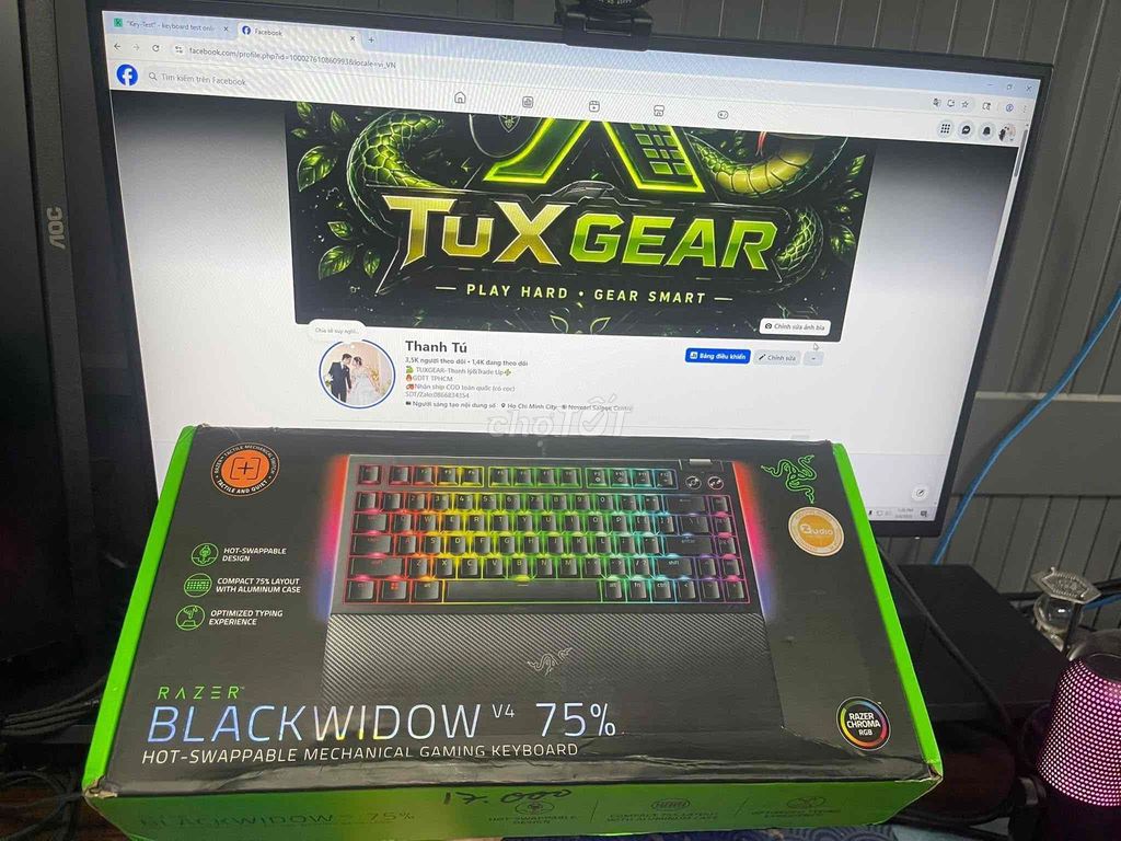 Bàn phím Razer BlackWidow V4 75%. Mua bán Phụ kiện (Màn hình, Chuột...) tại Huyện Bình Chánh Tp Hồ Chí Minh được đăng bởi Thanh Tú hình 1