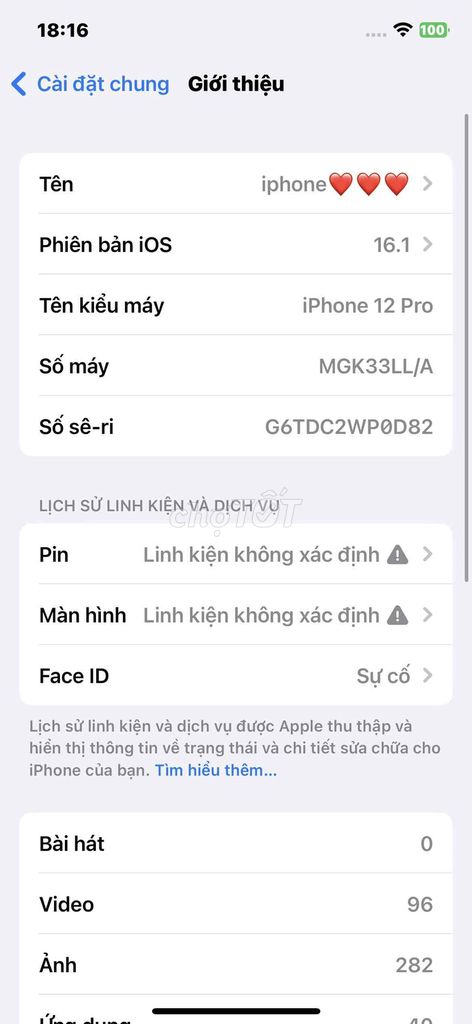Apple iPhone 12 Pro 128GB Đã dùng. Mua bán Điện thoại tại Huyện Hóc Môn Tp Hồ Chí Minh được đăng bởi Nguyễn Hải hình 1