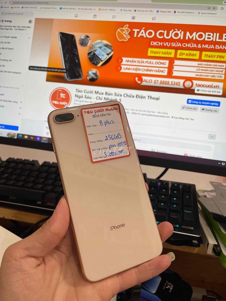 iPhone 8 Plus 256GB Vàng. Mua bán Điện thoại tại Huyện Châu Thành Hậu Giang được đăng bởi Táo Cười Ngã Sáu  hình 1