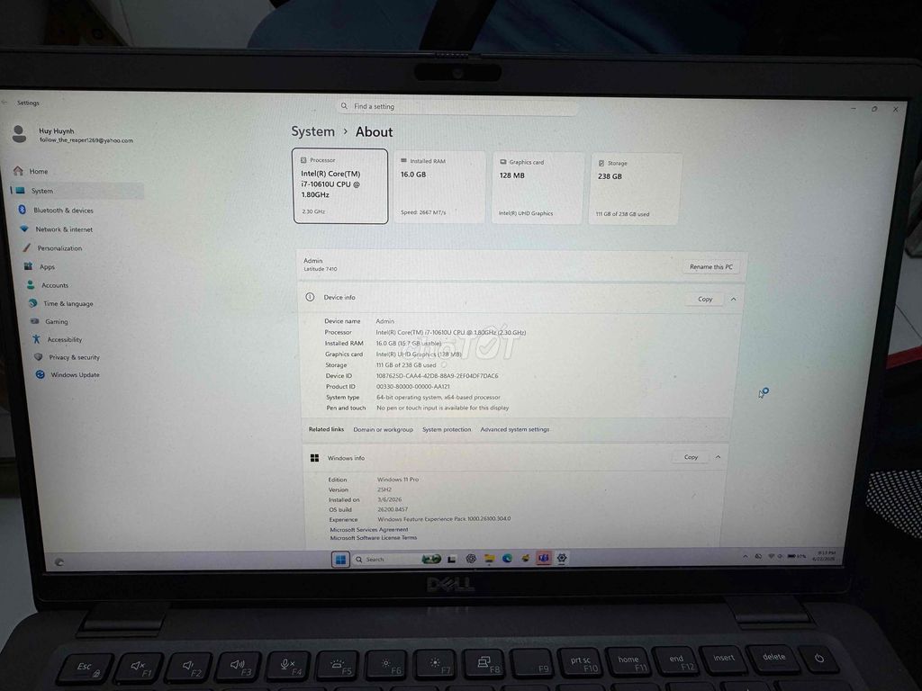Dell Latitude 7420 i7 16GB/256GB Đen. Mua bán Laptop tại Quận Tân Phú Tp Hồ Chí Minh được đăng bởi Kalsidon hình 1
