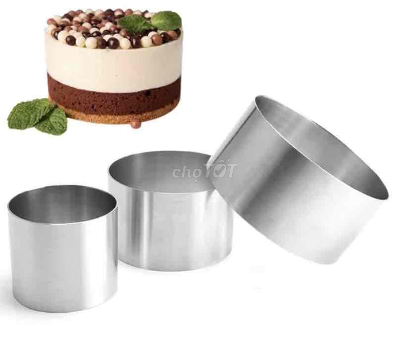 Sét 3 Khuôn Đúc Thực Phẩm Hình Tròn Bánh Mousse Tự