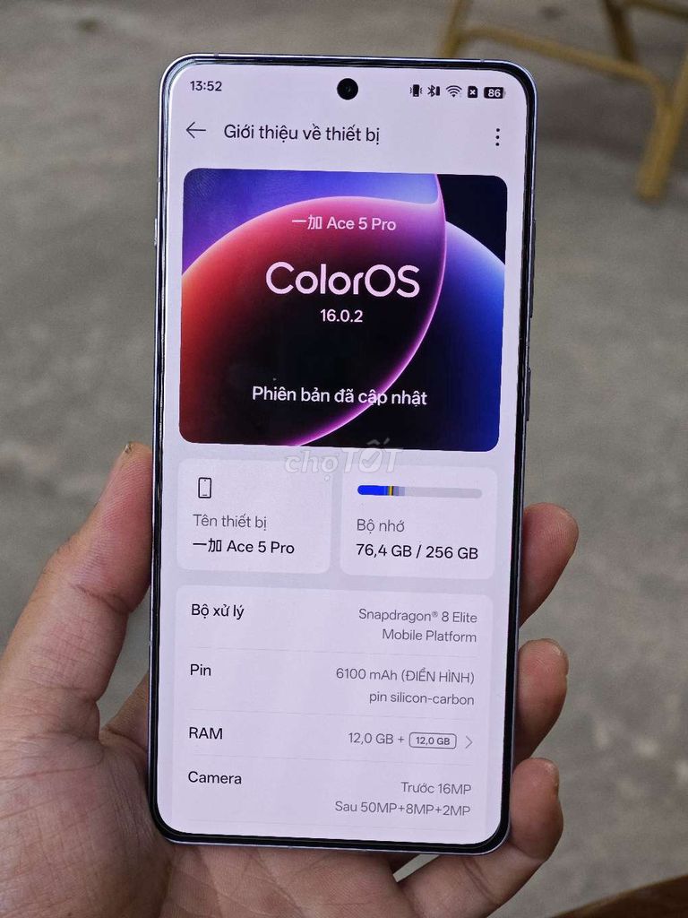 OnePlus Ace 5 Pro 256GB Tím. Mua bán Điện thoại tại Thành phố Vũng Tàu Bà Rịa - Vũng Tàu được đăng bởi Acoustic hình 1