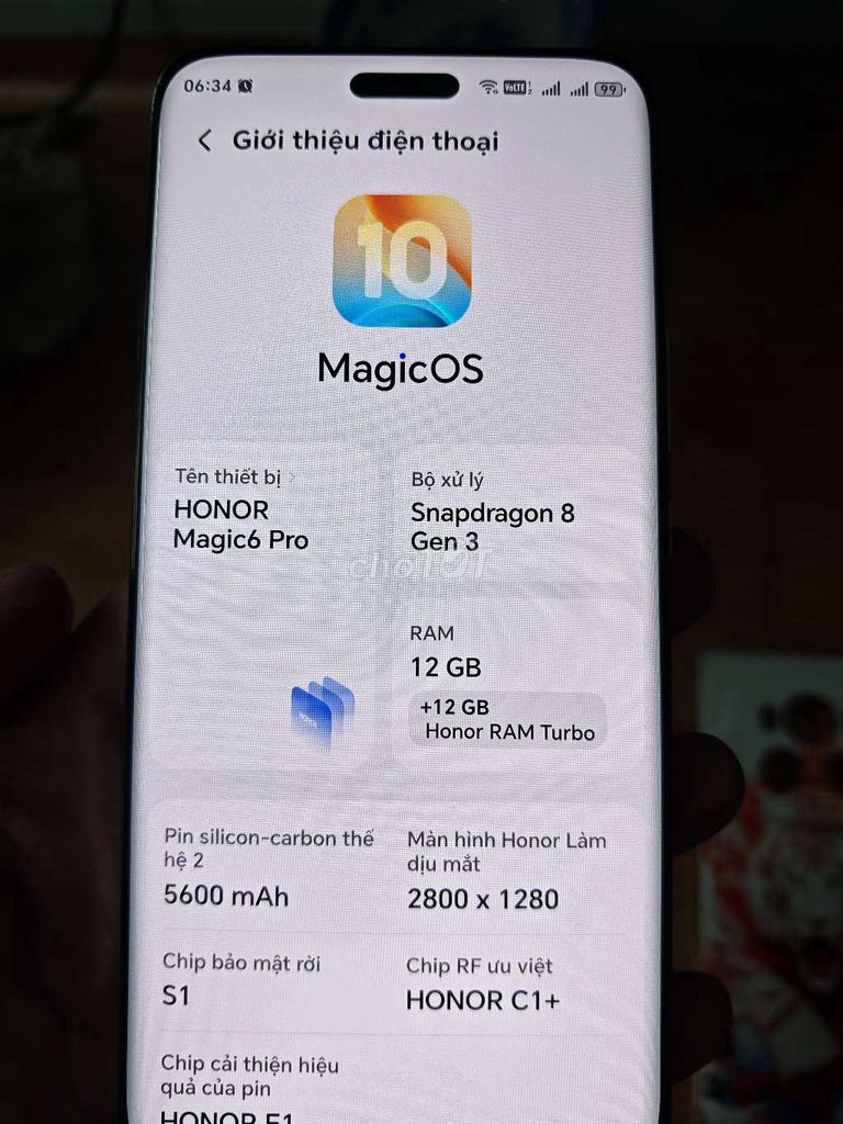 Honor Magic6 Pro Xanh QT 12/512gb bán hay gl. Mua bán Điện thoại tại Quận Bình Tân Tp Hồ Chí Minh được đăng bởi bé  hình 1