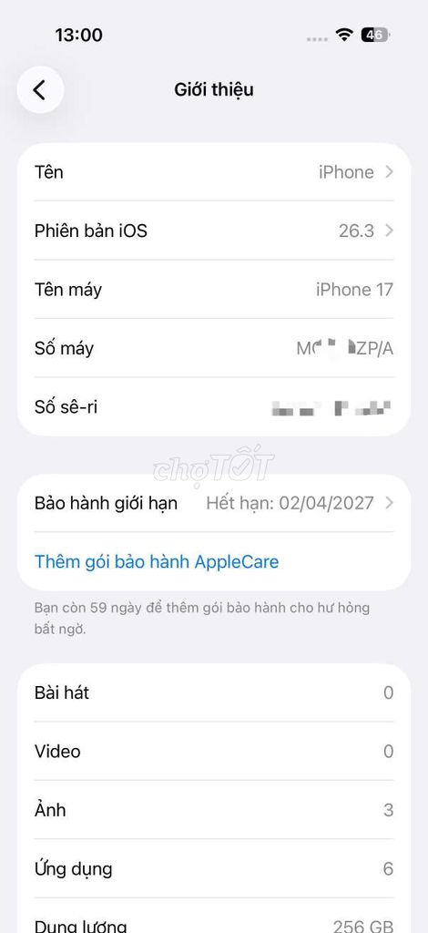 Apple iPhone 17 256GB Đen Viettel. Mua bán Điện thoại tại Quận Cẩm Lệ Đà Nẵng được đăng bởi Nguyễn Thanh Đông hình 1