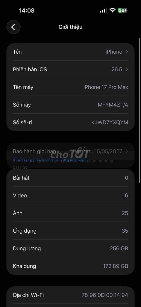 iPhone 17 Pro Max 256GB. Mua bán Điện thoại tại Quận Cái Răng Cần Thơ được đăng bởi Thái đức hình 1
