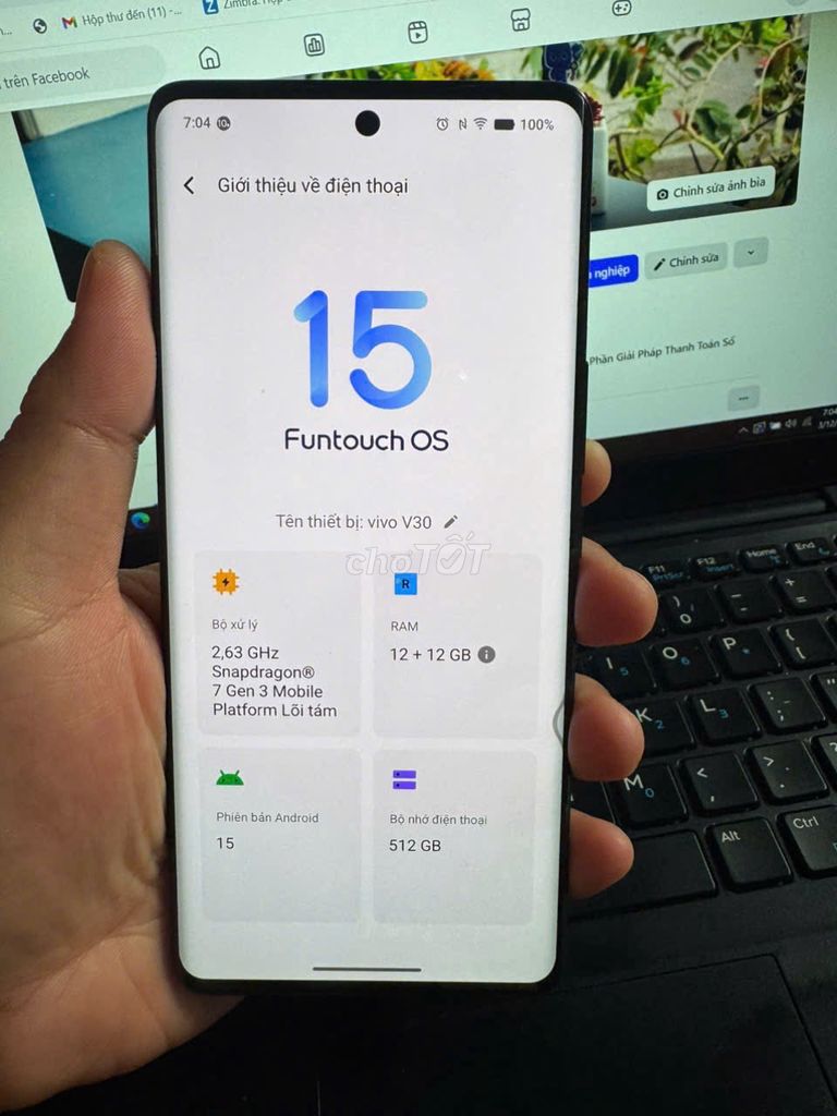 Vivo V30 5G 512GB Đen. Mua bán Điện thoại tại Huyện Mỏ Cày Nam Bến Tre được đăng bởi Huỳnh Nhân Đức hình 1