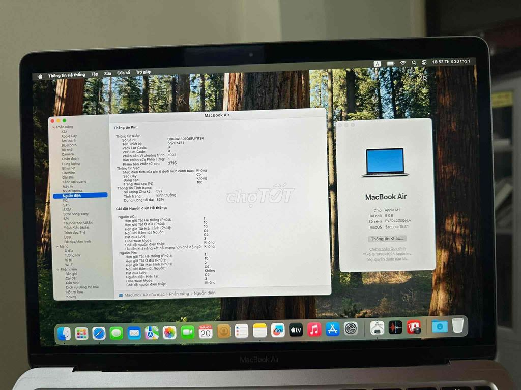 Apple MacBook Air M1 8GB/256GB Bạc. Mua bán Laptop tại Quận Cầu Giấy Hà Nội được đăng bởi Đỗ Kỷ hình 1