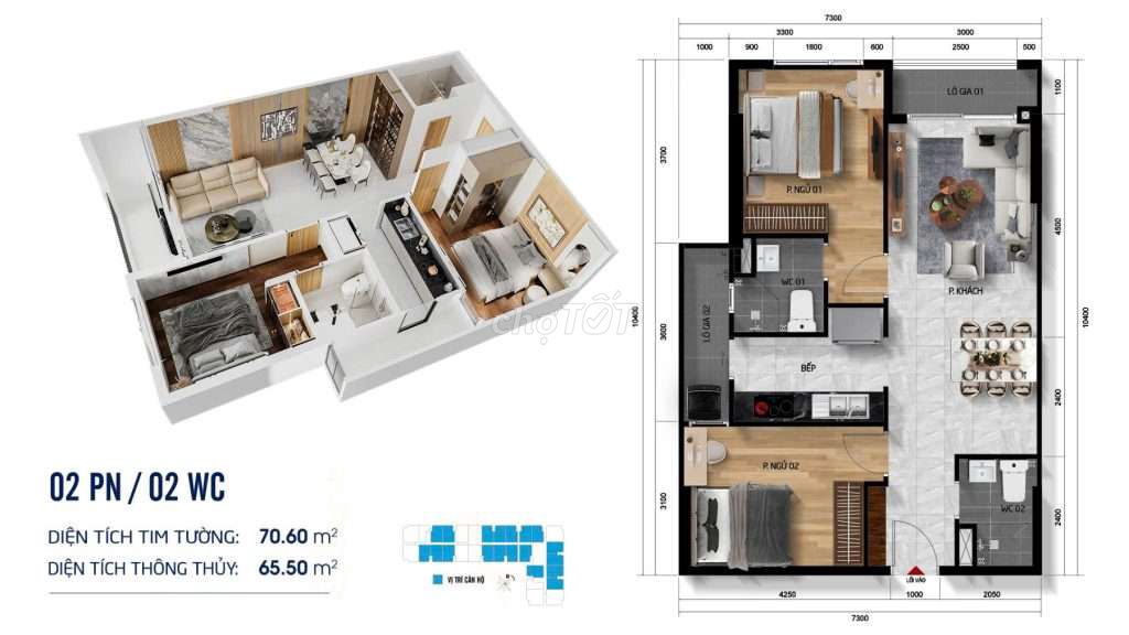 Chính chủ gửi Bán LỖ 50tr Căn hộ 70m2, Quốc Lộ 13, View Sông đẹp !!