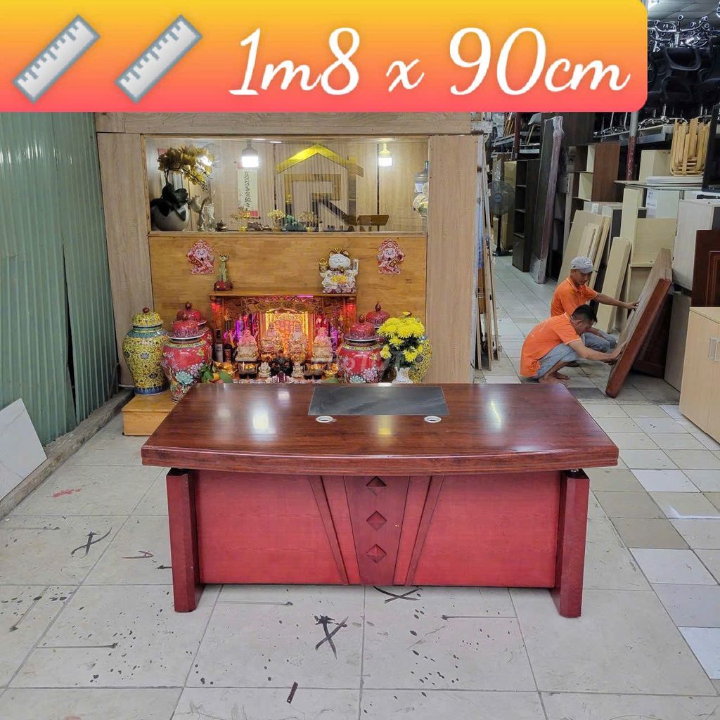 Bàn giám đốc Thanhlys Gỗ Nâu đỏ 1m8x90cm. Mua bán Đồ dùng văn phòng tại Quận 6 Tp Hồ Chí Minh được đăng bởi Chợ nội thất Cũ TP HCM hình 1