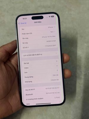 Apple iPhone 14 Pro Max 256GB Tím za/a quốc tế sa