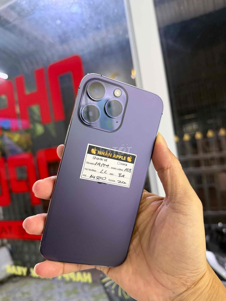 IPHONE 14 PRM 128gb QT MỸ ZIN ÓC ÁP ĐẸP 98%. Mua bán Điện thoại tại Thành phố Cà Mau Cà Mau được đăng bởi NHAN APPLE hình 1