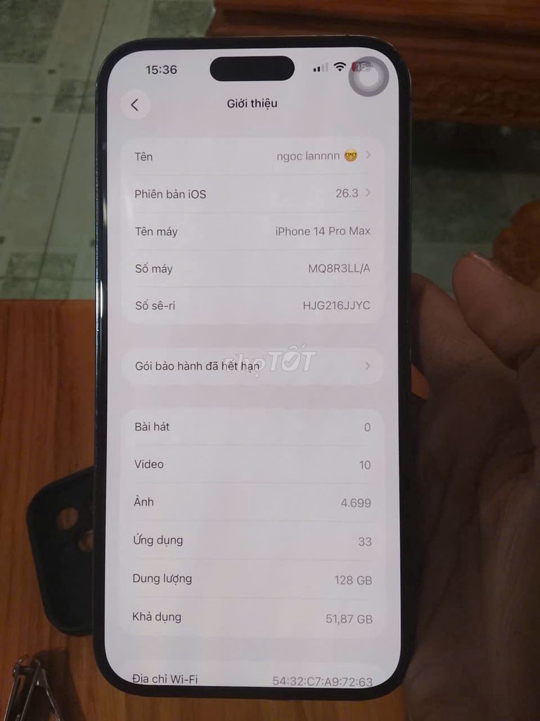 iPhone 14 Pro Max 128GB Tím. Mua bán Điện thoại tại Thành phố Mỹ Tho Tiền Giang được đăng bởi THIEN NGUYEN hình 1