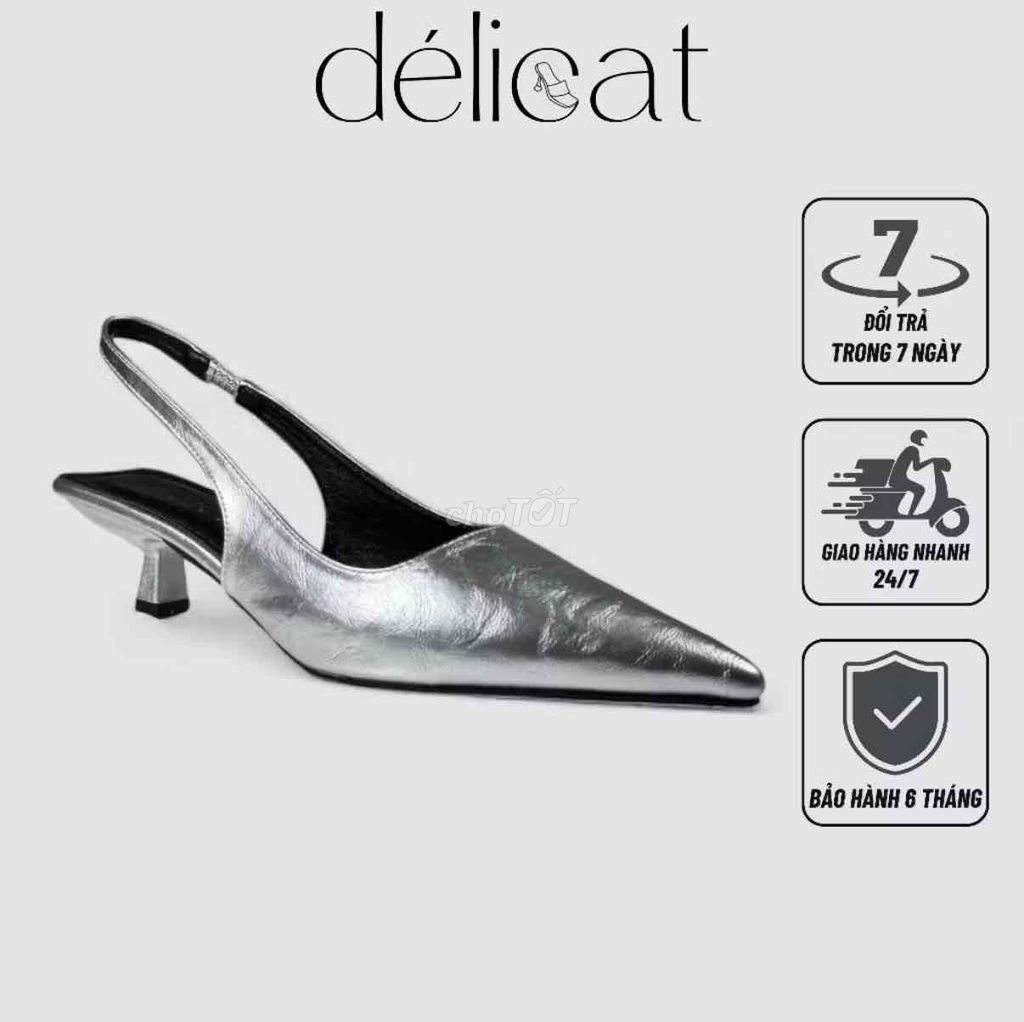 Giày slingback Delicat Bạc Nữ 5 phân. Mua bán Giày dép tại Quận Cầu Giấy Hà Nội được đăng bởi Phuong Pham hình 1