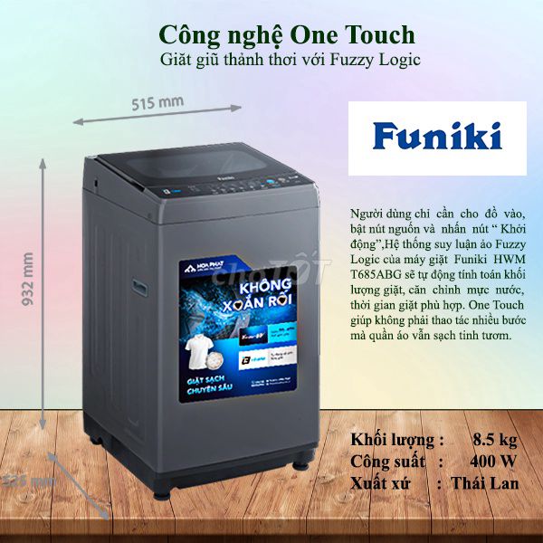 Máy giặt Funiki 8.5kg cửa trên. Mua bán Máy giặt tại Quận Ba Đình Hà Nội được đăng bởi ĐIỆN MÁY ANH ĐỨC hình 1