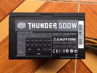Nguồn COOLER MASTER THUNDER 500W, tem zin chạy tốt. Mua bán Linh kiện (RAM, Card...) tại Quận Bình Thạnh Tp Hồ Chí Minh được đăng bởi Võ Quốc Phòng