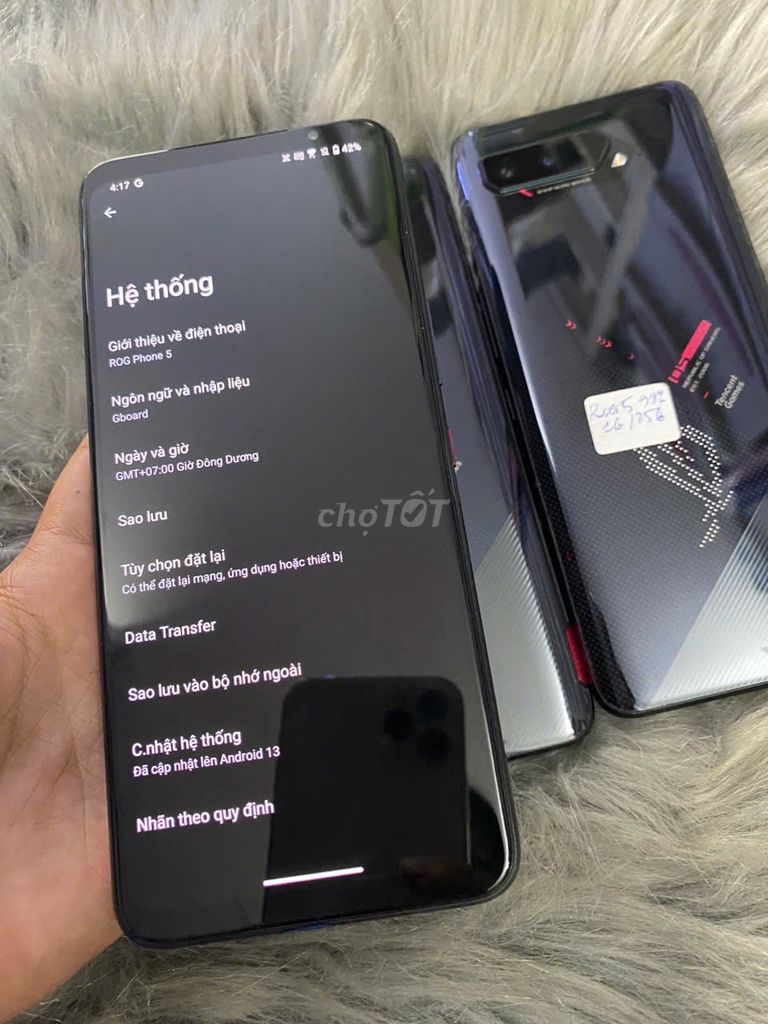 ASUS  ROG  5 RAM16G /256G  QUỐC TẾ FULL TIẾNG VIỆT. Mua bán Điện thoại tại Quận Tân Bình Tp Hồ Chí Minh được đăng bởi LUCKY PHONE VN hình 1