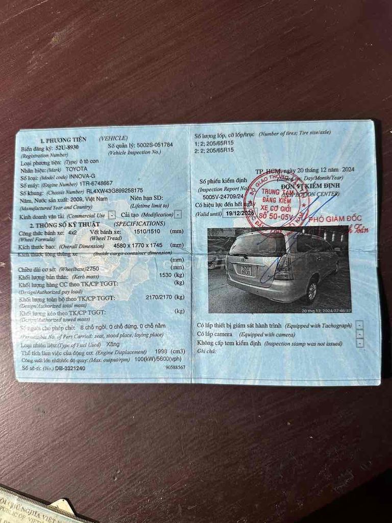 Toyota Innova đời 2009 chính chủ. Mua bán Ô tô tại Quận 12 Tp Hồ Chí Minh được đăng bởi A Kha hình 11