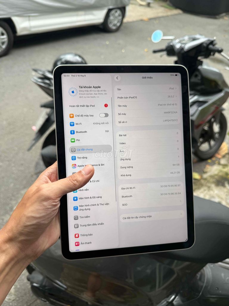 iPad Air M1 64GB body 98%. Mua bán Máy tính bảng tại Quận Bình Thạnh Tp Hồ Chí Minh được đăng bởi Táo Care  hình 1