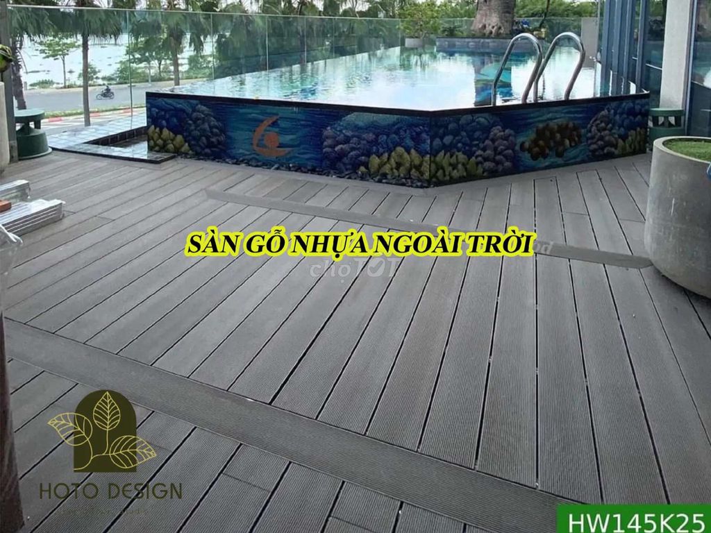 Lát sàn gỗ nhựa Composite ngoài trời cho hồ bơi