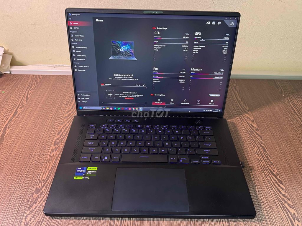 ROG Zephyrus M16 Anime matrix -pass máy người dùng
