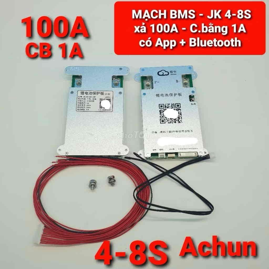 Bộ mạch BMS JK 4s -> 8s 100A cân bằng 1A Bluetooth. Mua bán Linh kiện (RAM, Card...) tại Quận Bình Thuỷ Cần Thơ được đăng bởi Lê Vũ Camera Solar hình 1