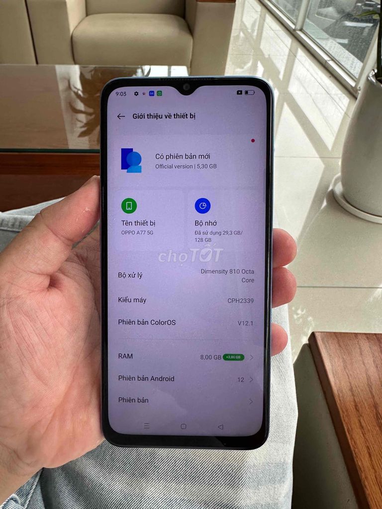 Oppo A77 5G 128GB Xanh Android 12. Mua bán Điện thoại tại Huyện Lục Nam Bắc Giang được đăng bởi Nguyễn Thanh Tuấn hình 1