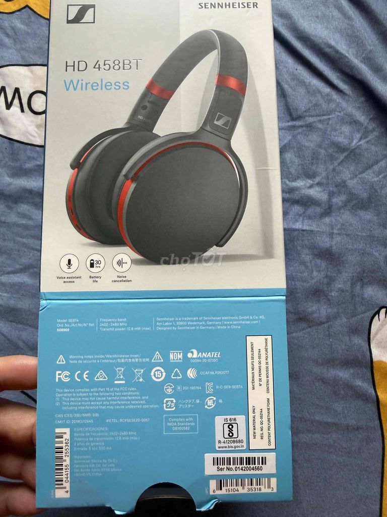 Tai nghe Sennheiser HD 458BT Đen đỏ. Mua bán Tivi, Âm thanh tại Quận Hoàng Mai Hà Nội được đăng bởi Productl line hình 1