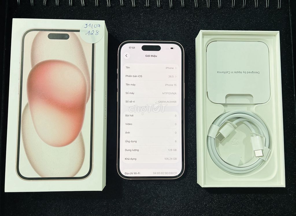 Apple iPhone 15 128GB Hồng Mới. Mua bán Điện thoại tại Quận Bình Thuỷ Cần Thơ được đăng bởi Maus hình 1