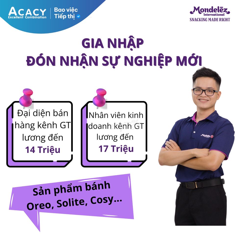Nhân viên kinh doanh kênh GT của MDLZ. Việc làm Công việc khác tại Thành Phố Đồng Hới Quảng Bình được đăng bởi Thư hình 1