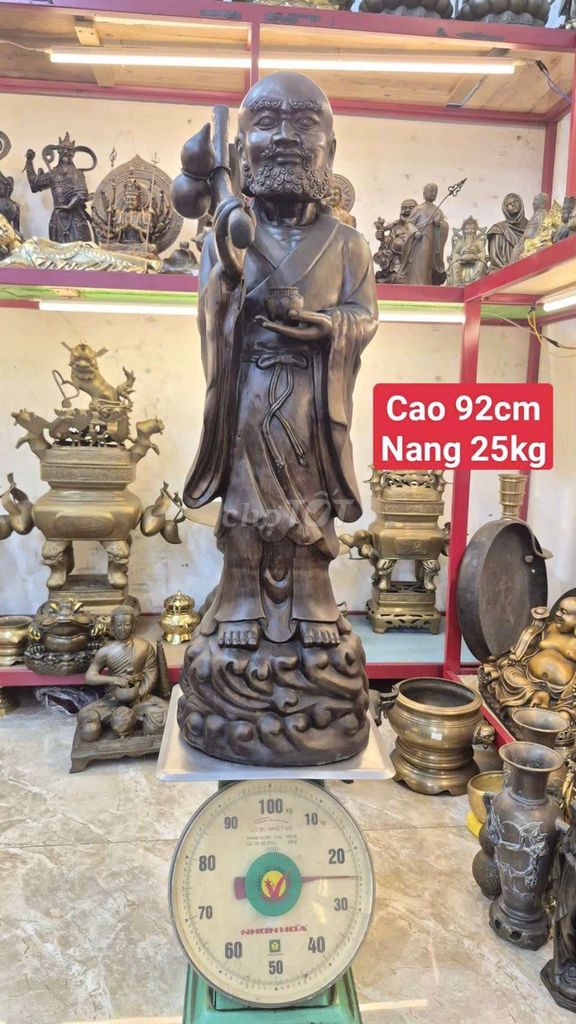 Tượng Đạt Ma Sư Tổ Đồng 92cm. Mua bán Đồ sưu tầm, đồ cổ tại Huyện Hóc Môn Tp Hồ Chí Minh được đăng bởi Đồ Đồng Thanh Luyện hình 1