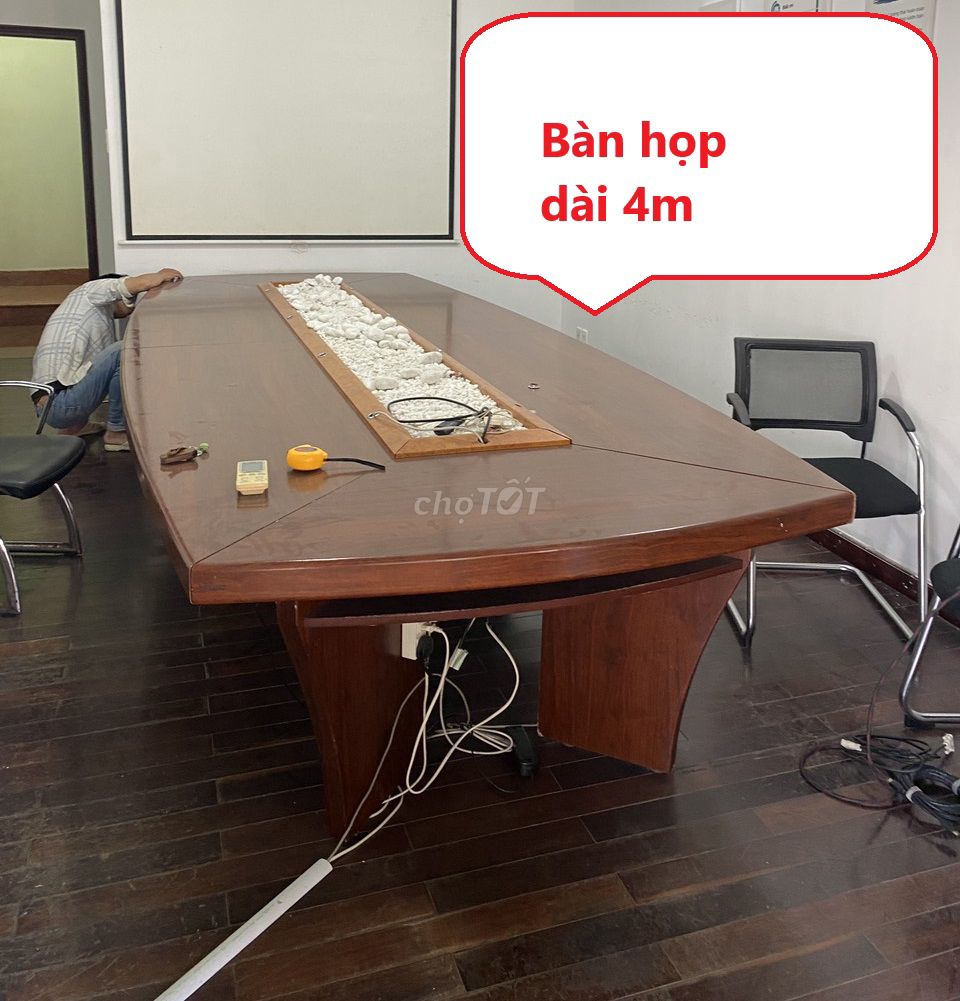 Thanh lý Bàn họp gỗ MDF dày dặn 4mx1m6