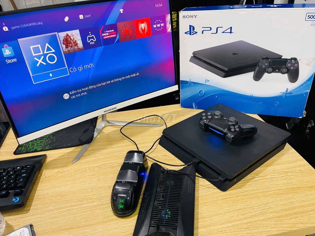 MÁY GAME PS4 SLIM HACK FULLBOX KÈM PHỤ KIỆN