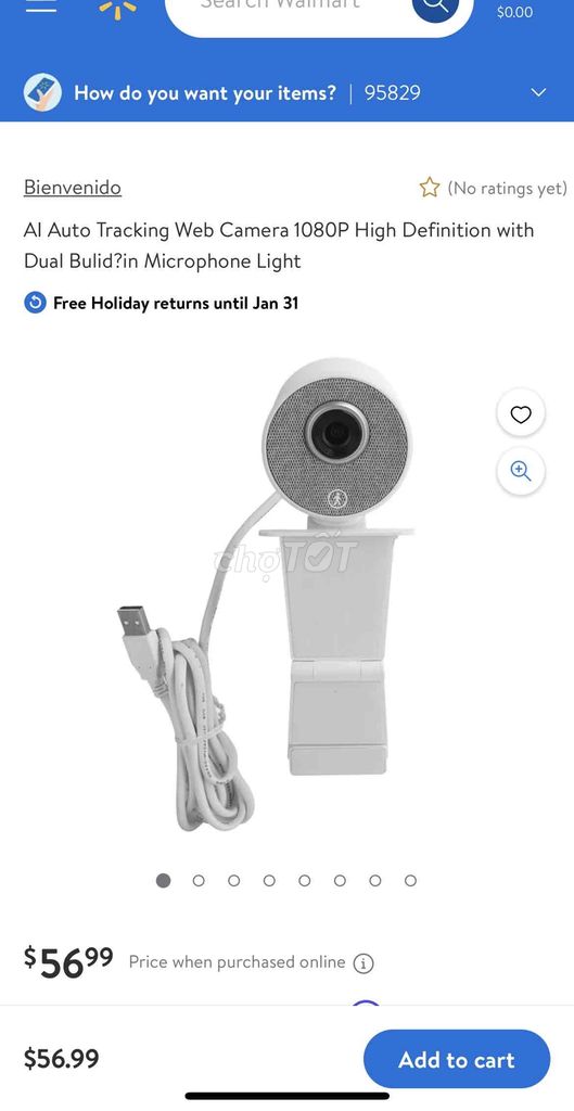 AI Auto Tracking Webcam 1080P Xách tay Mỹ Mới