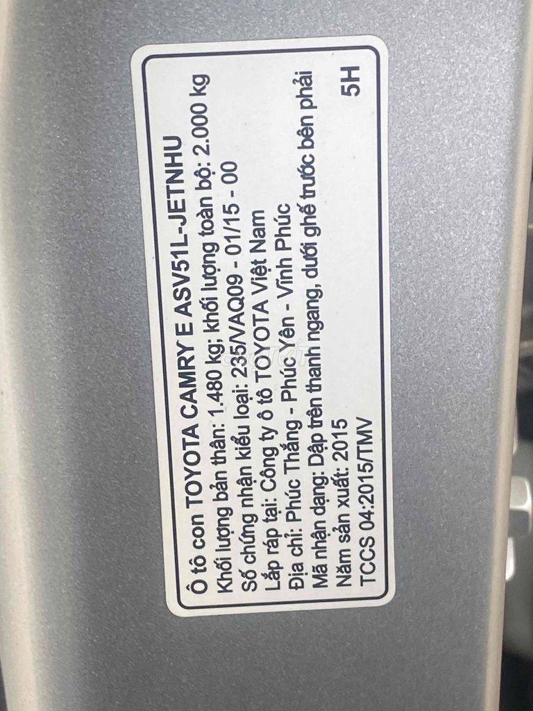 Toyota Camry 2015 - 95000 km 1 chu. Mua bán Ô tô tại Thành phố Biên Hòa Đồng Nai được đăng bởi a hiep hình 19