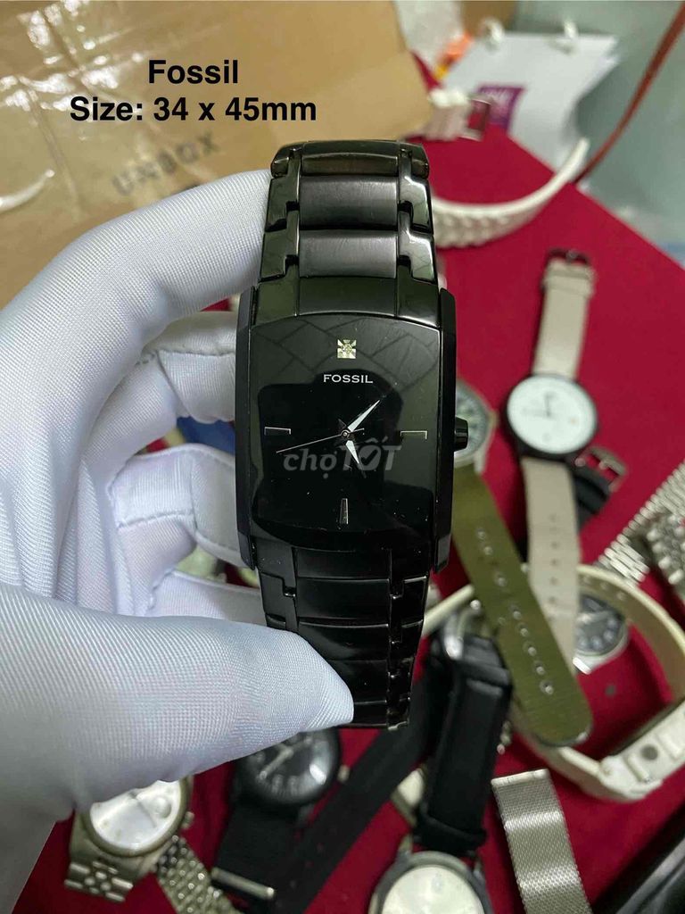 Đồng hồ đeo tay Fossil Nam Thép Đen size 34x45mm. Mua bán Đồng hồ tại Huyện Thủ Thừa Long An được đăng bởi MINH PHAT hình 1
