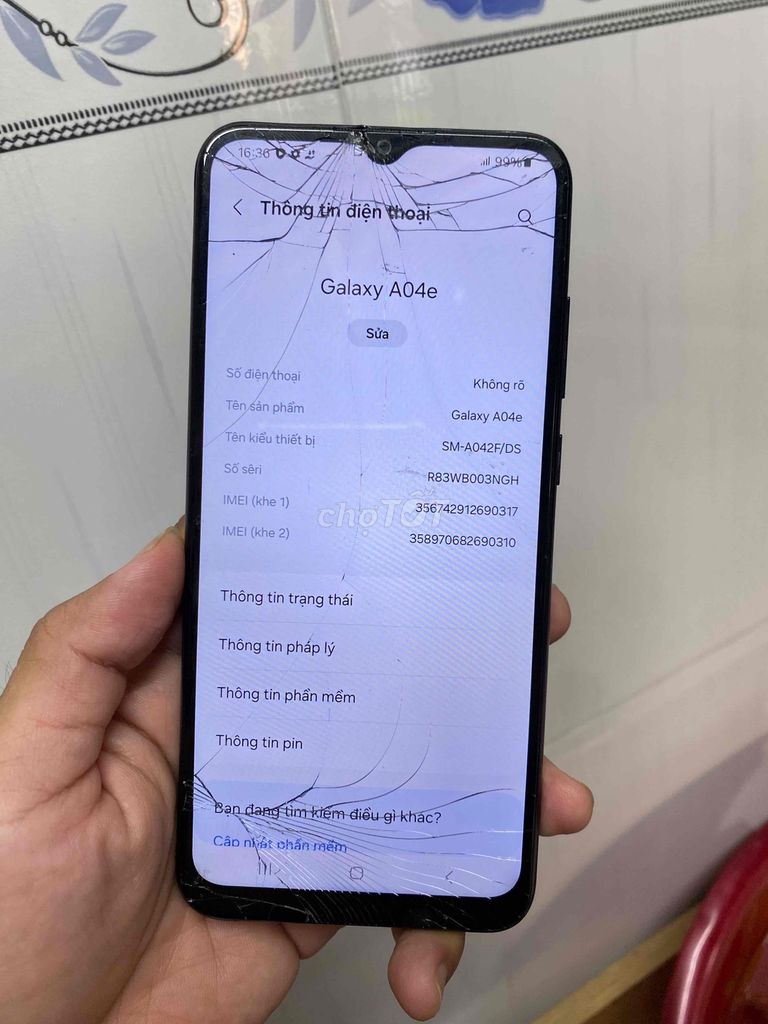 Samsung Galaxy A04e 32GB Đen Nứt kính. Mua bán Điện thoại tại Quận 12 Tp Hồ Chí Minh được đăng bởi Tính hình 1