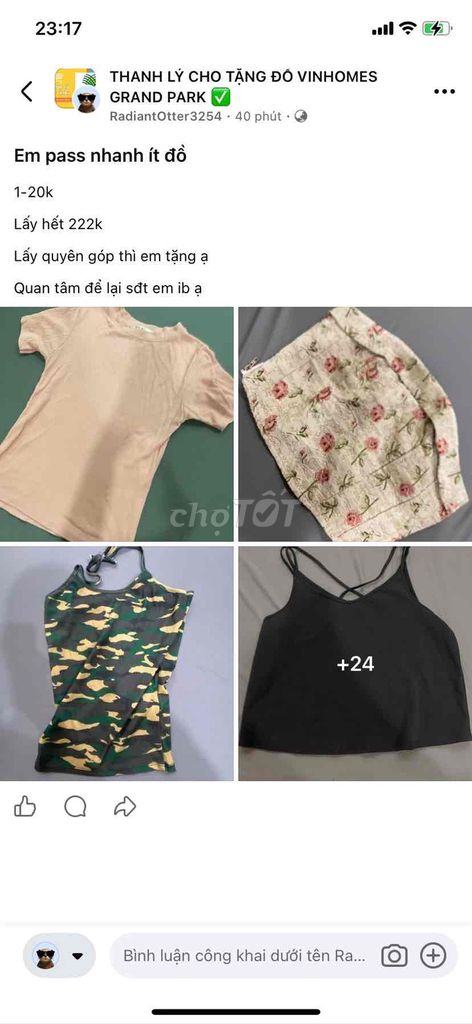 Áo thun Nữ Hồng nhạt size S-M. Mua bán Quần áo tại Thành phố Thủ Đức Tp Hồ Chí Minh được đăng bởi Đặng Ngân hình 1