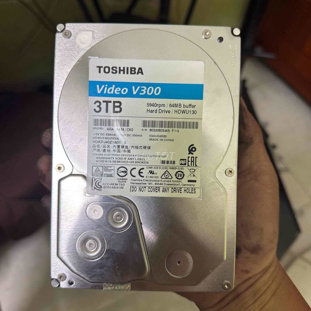 Ổ cứng HDD Toshiba Video V300 3TB 100% sức khỏe. Mua bán Linh kiện (RAM, Card...) tại Quận Bình Tân Tp Hồ Chí Minh được đăng bởi Thiệp hình 1