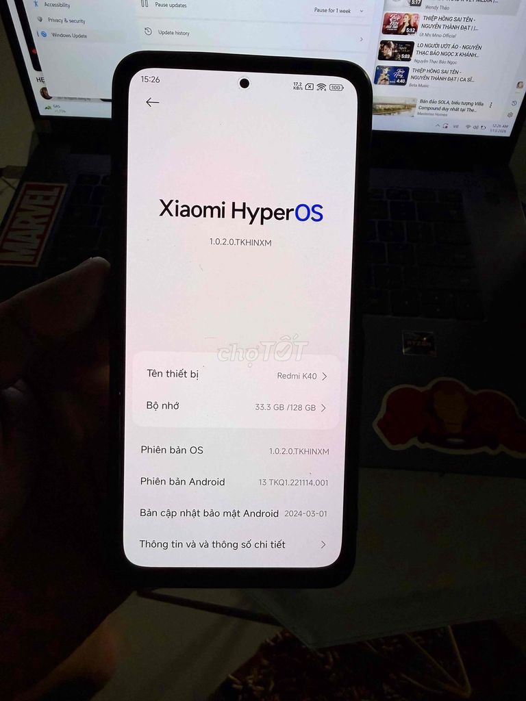 Xiaomi Redmi K40 128GB Đen. Mua bán Điện thoại tại Thị xã Bến Cát Bình Dương được đăng bởi TDT Phone hình 1