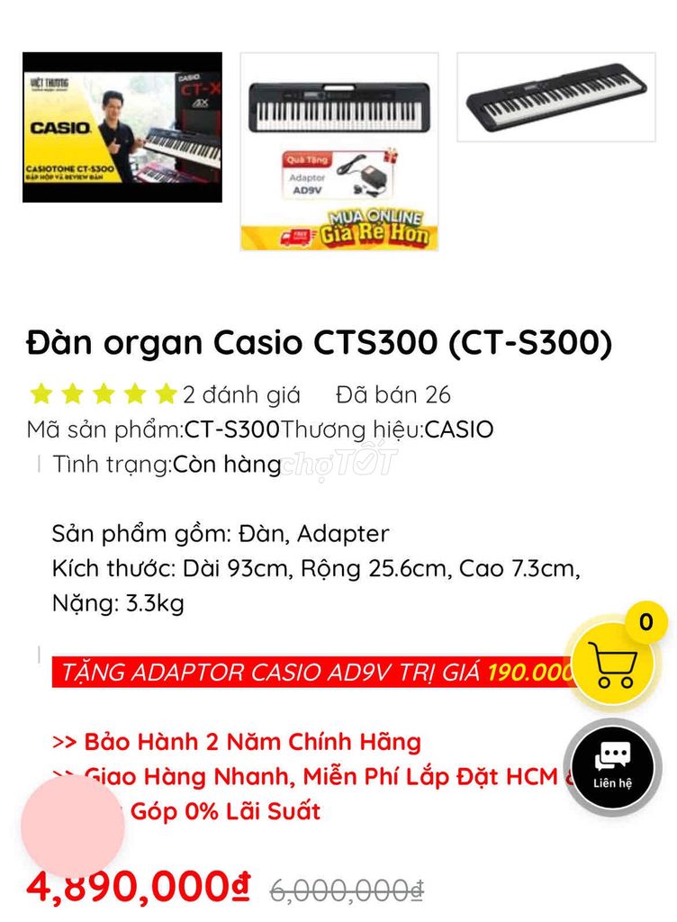 Đàn organ Casio CT-S300 Đen. Mua bán Nhạc cụ tại Quận Sơn Trà Đà Nẵng được đăng bởi hồ ngọc minh hình 1