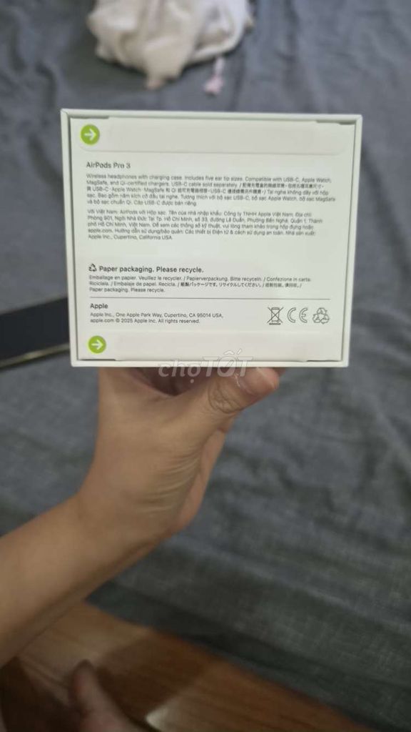 Tai nghe Bluetooth Apple AirPods Pro 3 Chống ồn. Mua bán Tivi, Âm thanh tại Thành phố Vũng Tàu Bà Rịa - Vũng Tàu được đăng bởi Nguyễn Trang hình 1