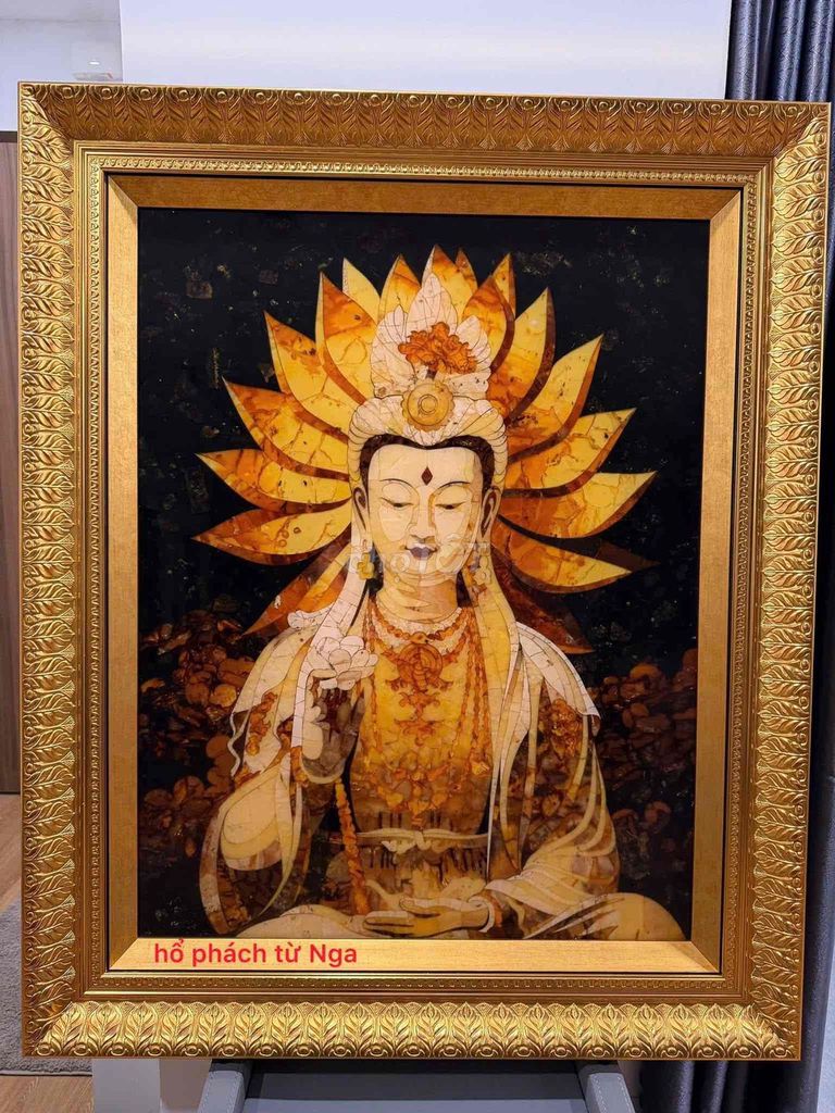Tranh đá hổ phách Nga Phật Bà Quan Âm. Mua bán Đồ sưu tầm, đồ cổ tại Huyện An Dương Hải Phòng được đăng bởi VU STORE hình 1