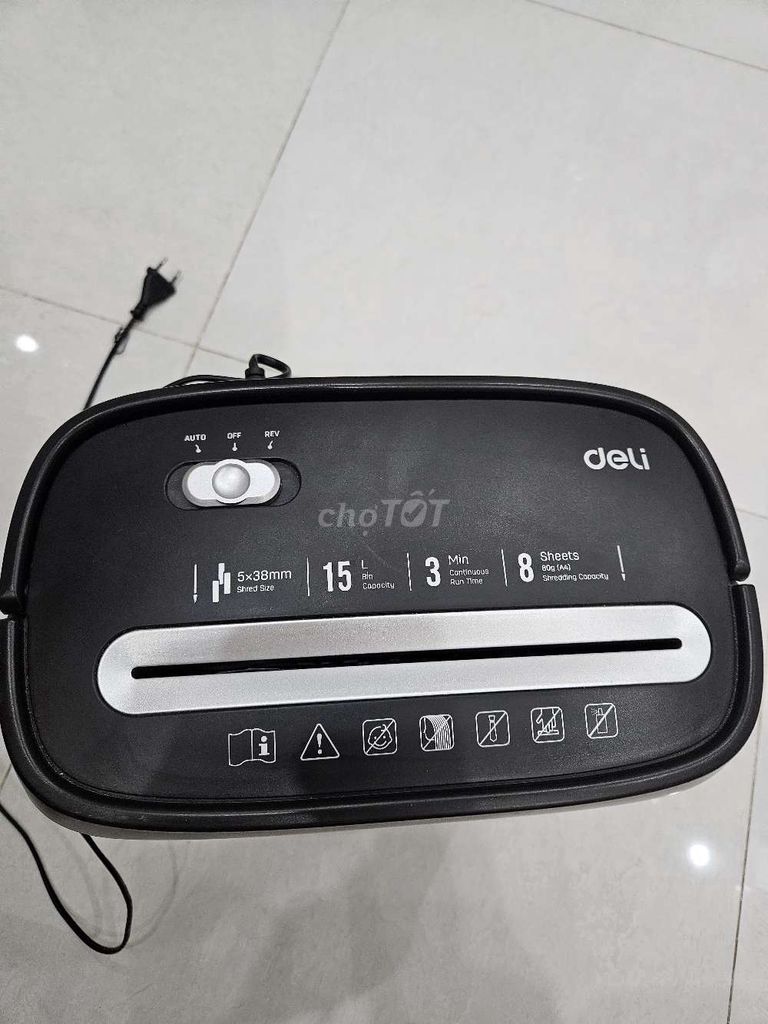 Máy hủy giấy Deli 15L Đen. Mua bán Đồ dùng văn phòng tại Thành phố Vũng Tàu Bà Rịa - Vũng Tàu được đăng bởi Đỗ Thắng hình 1