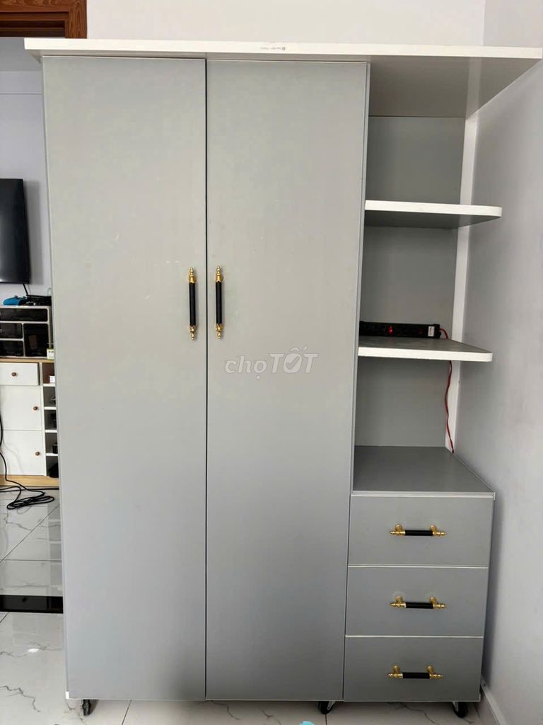 Tủ quần áo Nhựa Xám 120x45x185cm . Mua bán Tủ, kệ gia đình tại Thành phố Thủ Dầu Một Bình Dương được đăng bởi Ivy Thùy hình 1