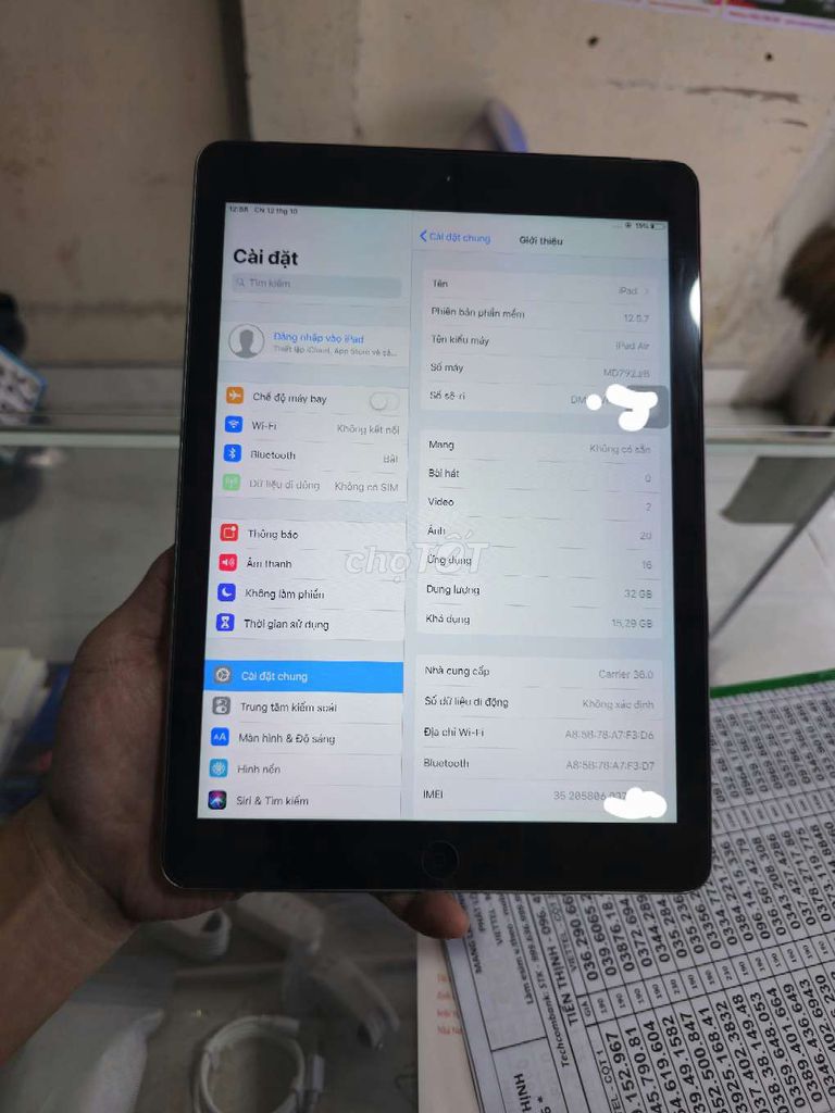 Ipad Air 1 32gb zin đẹp có sim 4G Icloud sạch.. Mua bán Máy tính bảng tại Quận 12 Tp Hồ Chí Minh được đăng bởi Smartphone giá kho hình 1