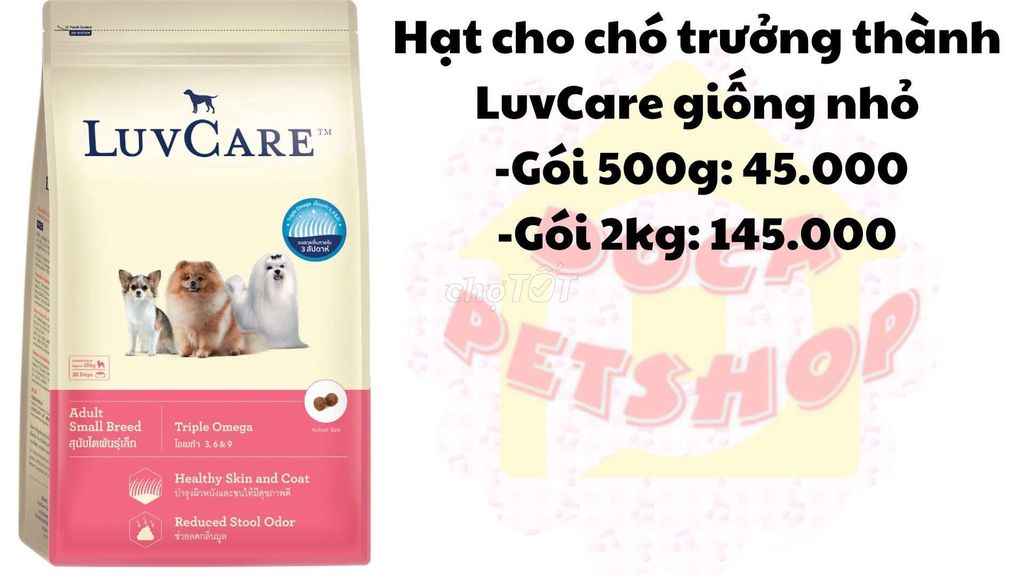 Hạt dưỡng lông cho chó lớn gói 2kg