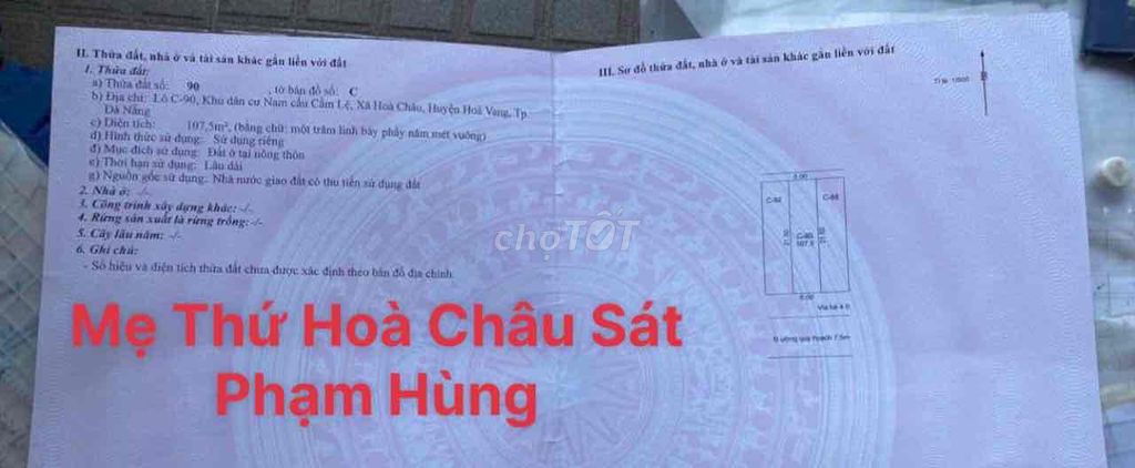 Bán đất Mẹ Thứ Vị Trí Kinh DOanh