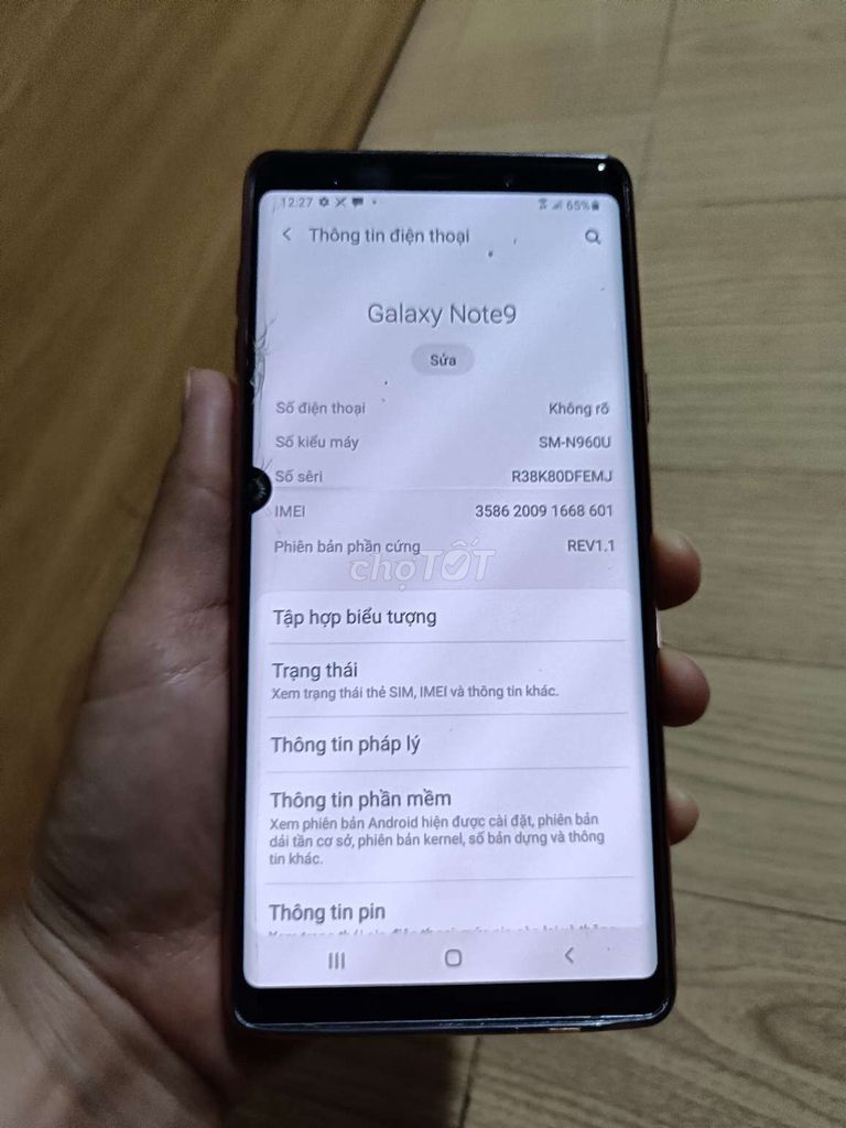 Samsung Galaxy Note 9 zin full. Mua bán Điện thoại tại Thành phố Buôn Ma Thuột Đắk Lắk được đăng bởi Cẩm Nhung hình 1
